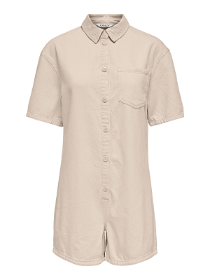 ONLY SILLA SS BUTTON PLAYSUIT PNT CS<br>Beige