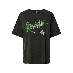 PIECES PCSALLY SS ONECK TSHIRT JSR FC<br>Noir