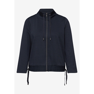STREET ONE 7 LTD QR ZIPPER JACKET W.GATHERED<br>Marine
