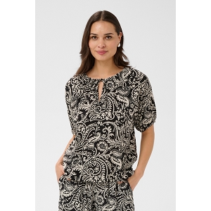 KAFFE DK COMPANY KABELLA BLOUSE<br>Blanc noir