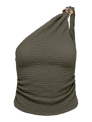 ONLY ERIKKA ASSYMETRIC CRINKLE TOP PNT<br>Kaki