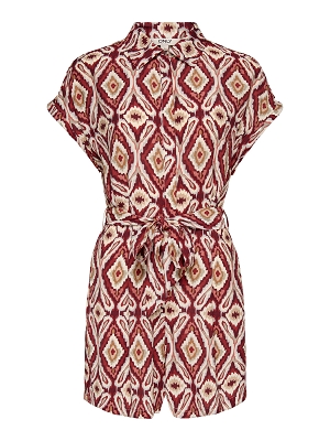 ONLY SUI MIKASI SL BELT PLAYSUIT WVN<br>Orange multi