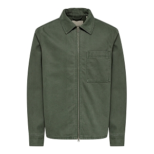  ONSRAY WASHED ZIP JACKET 0277<br>Kaki clair  