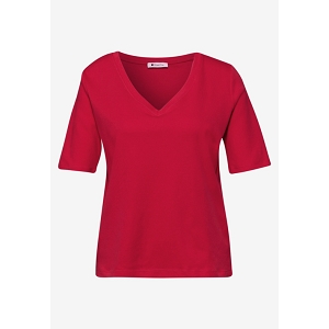 STREET ONE BASIC VNECK SHIRT<br>Rouge