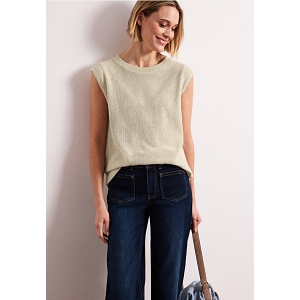STREET ONE SUMMER KNIT LOOK TOP<br>Beige