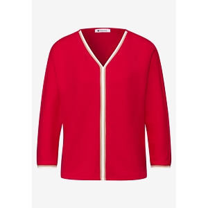 STREET ONE SHIRT W.STRIPED PANEL<br>Rouge