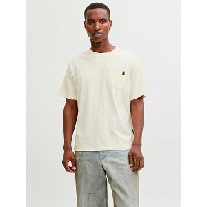 JACK AND JONES JJEDOVER SLUB TEE SS NOOS<br>Blanc