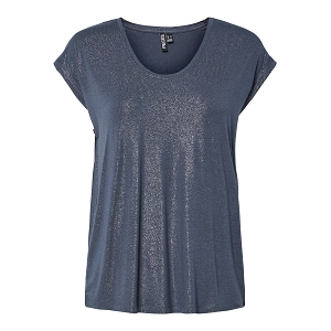 PIECES PCALICE SS GLITTER TEE JRS NOOS BC<br>Pétrole