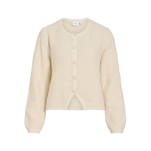 VILA VIPIGGA ONECK LS KNIT JACKET NOOS<br>Beige clair