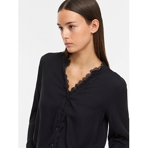 VILA VIGRACE VNECK LS LACE SHIRT  NOOS<br>Noir