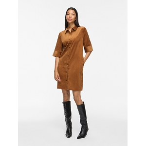 VILA VICOURDIE 24 DRESS<br>Marron clair Velours