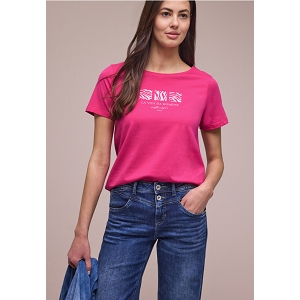 STREET ONE LTD QR BASIC PEARL PRINT SHIRT<br>Fuchsia