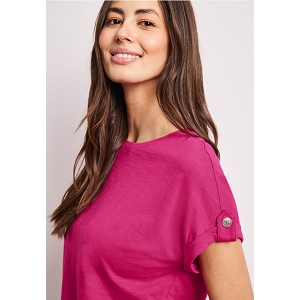 STREET ONE LTD QR BASIC SHIRT W.DECO BUTTONS<br>Fuchsia
