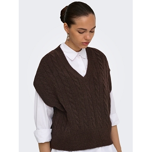 ONLY MELODY VEST KNT NOOS<br>Marron