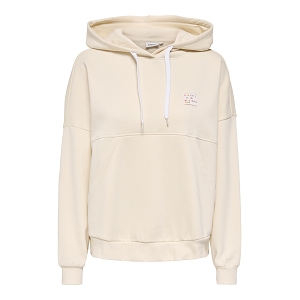 ONLY CAMI LS PATCH HOOD CS SWT<br>Beige clair
