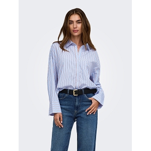 ONLY OREGON ALVA LS REG SHIRT CC WVN<br>Bleu ciel