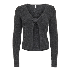 ONLY RICA LS RIB FLOWER CARDI CC KNT<br>Anthracite