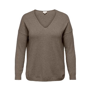 ONLY CARMAKOMA CARMARGARETA LS PULLOVER KNT NOOS<br>Marron clair