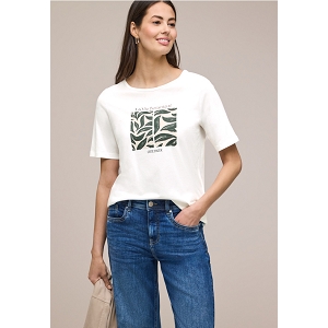 STREET ONE LEAF ARTWORK SHIRT<br>Blanc