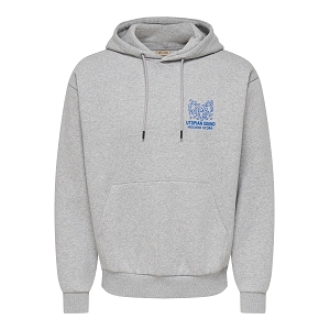 ONLY AND SONS ONSCERES RLX WORLD WIDE LS HOODIE SWEAT<br>Gris clair