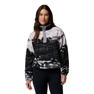 COLUMBIA HELVETIA™ II PRINTED CROPPED HALF SNAP<br>Noir rose Polaire