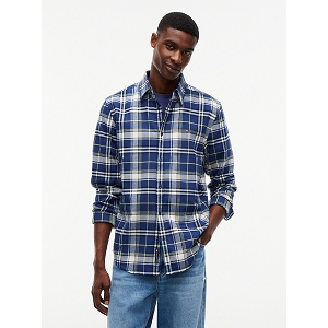 TOMMY JEANS DM0DM235280M1  TJM REG FLANNEL CHECK SHIRT EX<br>Marine beige
