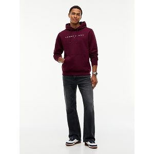 TOMMY JEANS DM0DM20746V11  TJM REG LINEAR LOGO HOODIE EXT<br>Prune