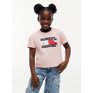 TOMMY JEANS KG0KG09634TJQ  PEANUTS FLAG TEE SS<br>Rose