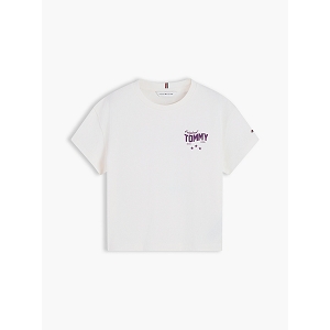 TOMMY JEANS KG0KG09663YBH  TOMMY STAR PHOTO PRINT TEE SS<br>Blanc cassé
