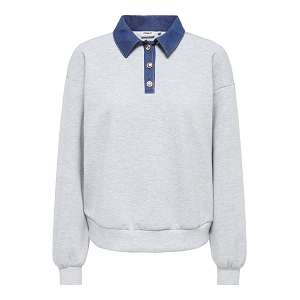  ONLSCARLET LS POLO MIX SWEAT UB CS SWT<br>Gris clair  