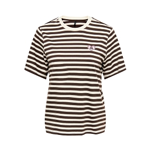 ONLY LIVINA SS O.NECK STRIPE TOP BOX<br>Blanc marron