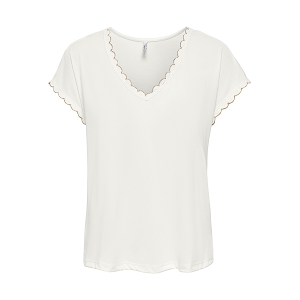 ONLY ONLLEA SS VNECK LUREX CS JRS<br>Blanc