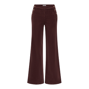 ONLY ONLMADISONFLORA HW WIDE CORD BUT PNT<br>Marron foncé Velours