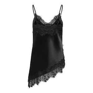 ONLY ONLINDONA STRAP SATIN LACE TOP WVN<br>Noir