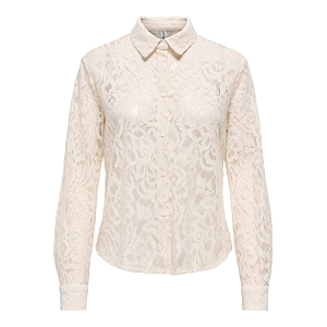 ONLY ONLBIRUN LS LACE SHIRT WVN<br>Blanc cassé Dentelle