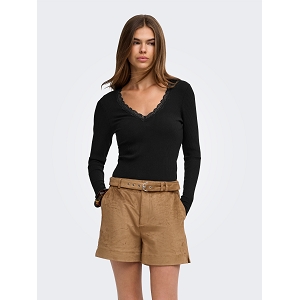 ONLY ONLSARA SHARAI LS VNECK TOP JRS<br>Noir