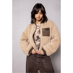  VEENA FUR<br>Beige marron Imitation Fourrure 
