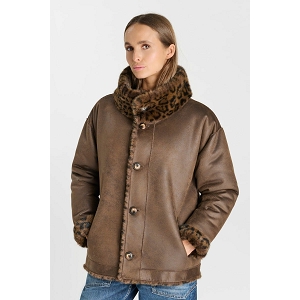  FMANEL0000000ML BLO F MANEL<br>Marron multi Imitation Fourrure Léopard