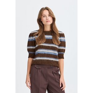 B YOUNG BYMILOU SS JUMPER<br>Marron bleu