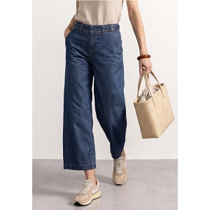STREET ONE STYLE EMEE WIDE LEG,HW,RINSE WASH<br>Jean indigo L.28