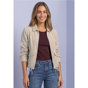 STREET ONE CORDUROY JKT W. ZIPPER<br>Beige clair Velours