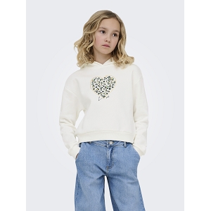 ONLY KIDS KOGCOOPER LIFE LOV E LS HOOD FR SWT NOOS<br>Ecru