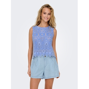ONLY ONLTULUM SL EMB TOP NOOS<br>Bleu