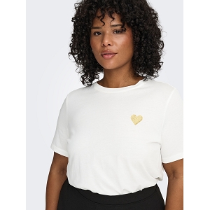 ONLY CARMAKOMA CARKITA SS LOGO TOP JRSNOOS<br>Blanc