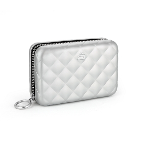  QUILTED ZIPPER WALLET<br>Argent  