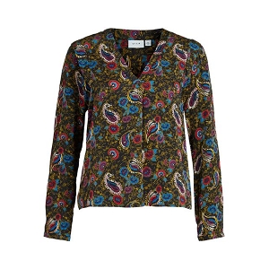  VISURINA VNECK LS TOP<br>Noir multi  PRMTS