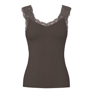 PIECES PCBARBERA LACE TOP NOOS<br>Marron