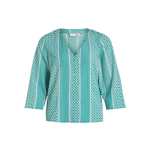  VIAIMI LIVA VNECK 34 SHIRTSUF<br>Vert multi  Imprimé