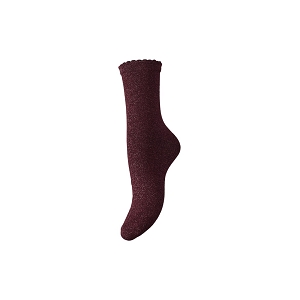 NS.672.05 PCSEBBY GLITTER LONG 1 PACK SOCKS NOOS:Bordeaux//Paillettes