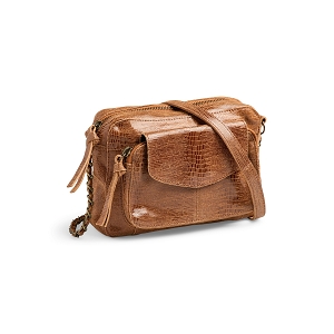 PIECES PCNAINA LEATHER CROSS BODY FC NOOS<br>Cognac Cuir lisse